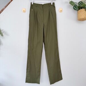 Vtg Changing Scene Trousers Dark Academia Olive High Rise Straight Leg Pants
